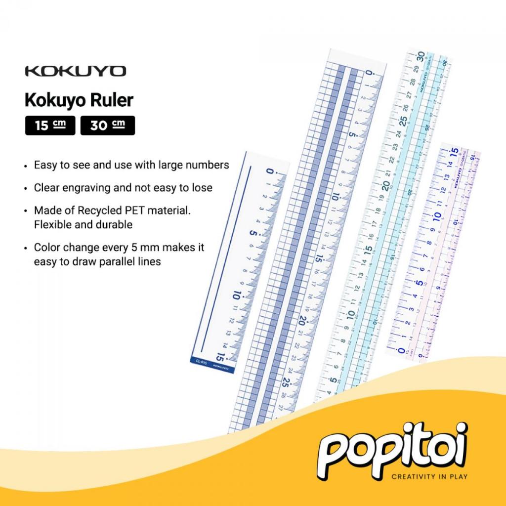 

KOKUYO R-PET Linear / Straight Ruler 15 30 cm Penggaris