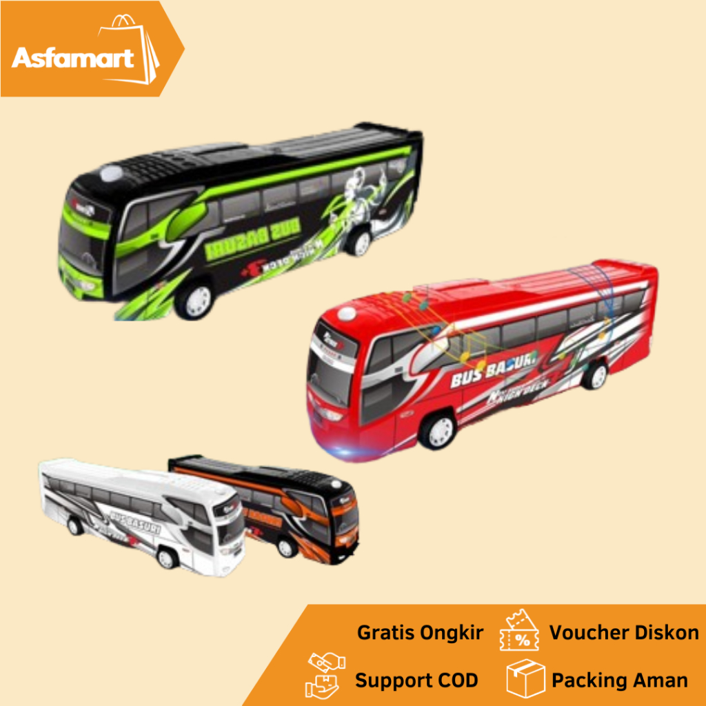 Mainan Bis Basuri Bisa Menyala Lampu & Telolet/ Bis Basuri Musik Telolet Viral