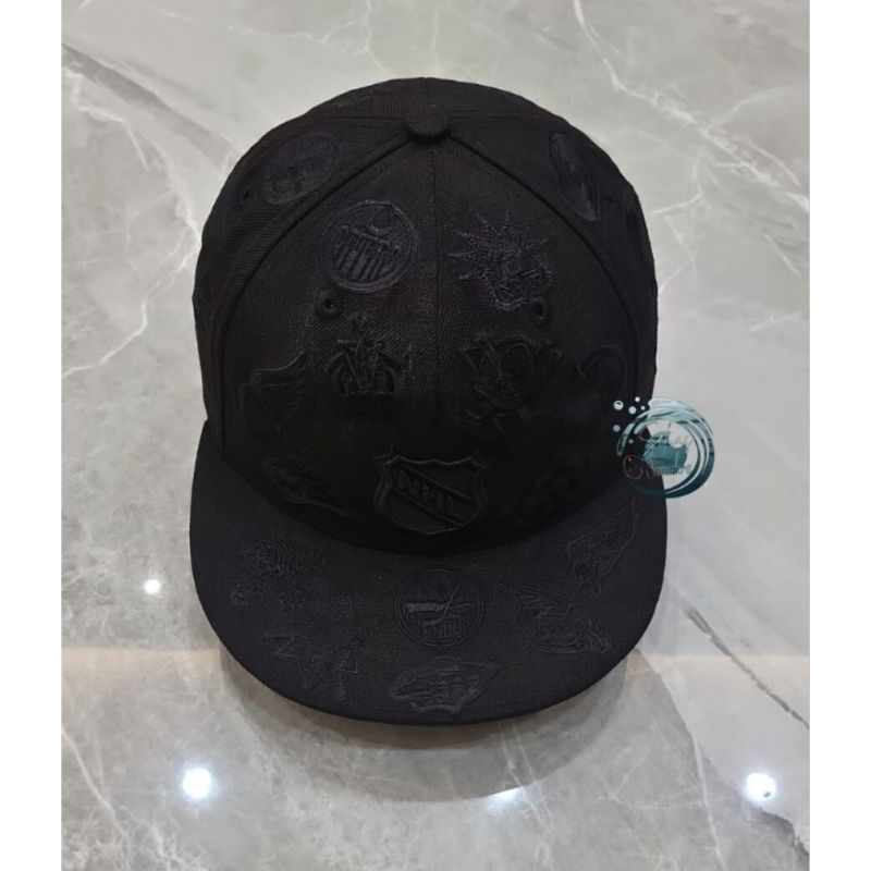 Topi NEW ERA Original x NHL x ALL TEAM [FULL LOGO] BLACK on BLACK [RARE]