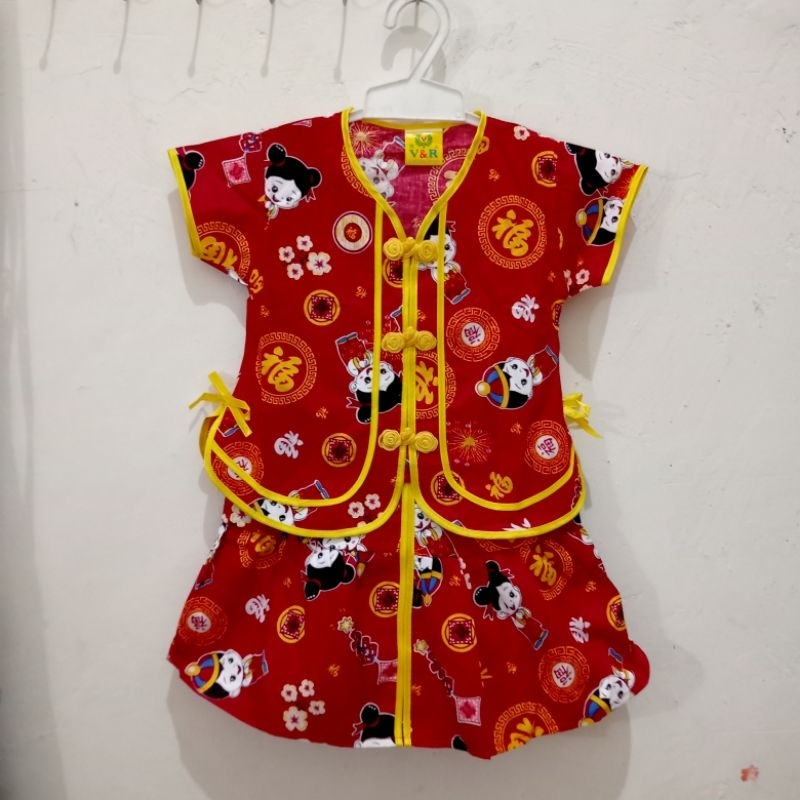 Setelan Baju Cina Rok Anak Perempuan