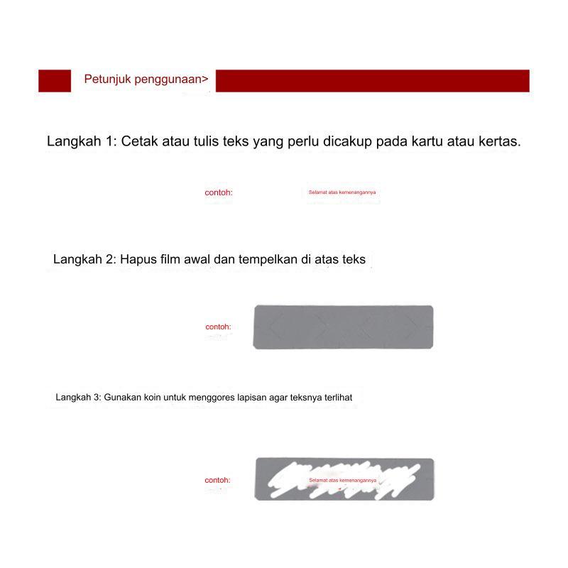 

1000pcs Label Gosok / Scratch Label / Penutup Voucher