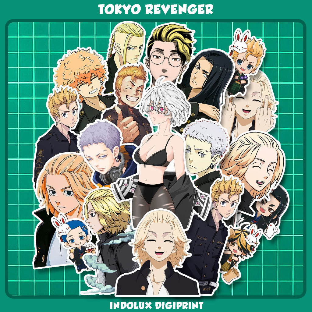 

Sticker Tokyo Revengers 32 Pcs Stiker Anime Anti Air Jurnal Scrapbook Laptop Case HP Animanga