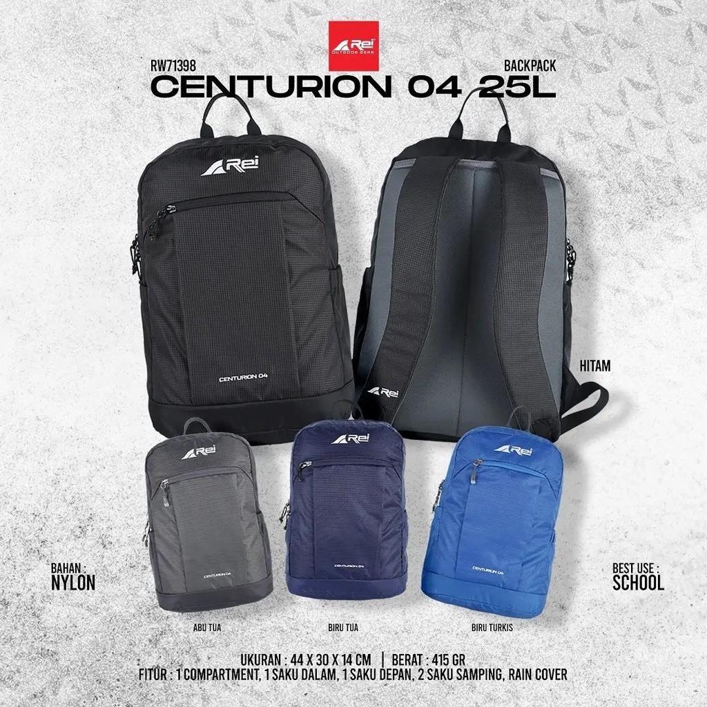 Tas Ransel Pria 25L CENTURION 04 AREI OUTDOORGEAR - DAYPACK REI 25L CENTURION 04 - BACKPACK SEKOLAH 