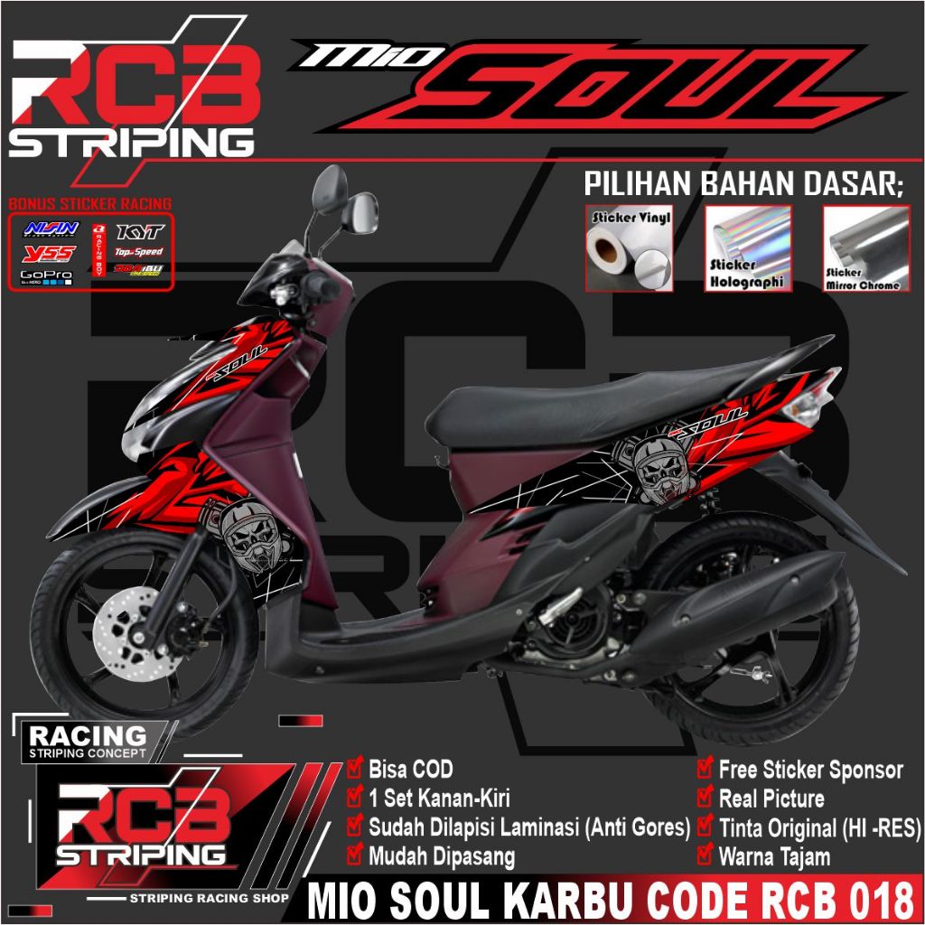 STRIPPING SIMPEL MIO SOUL KARBU STRIPING MIO SOUL KARBU MIO SOUL LAMA RCB 018