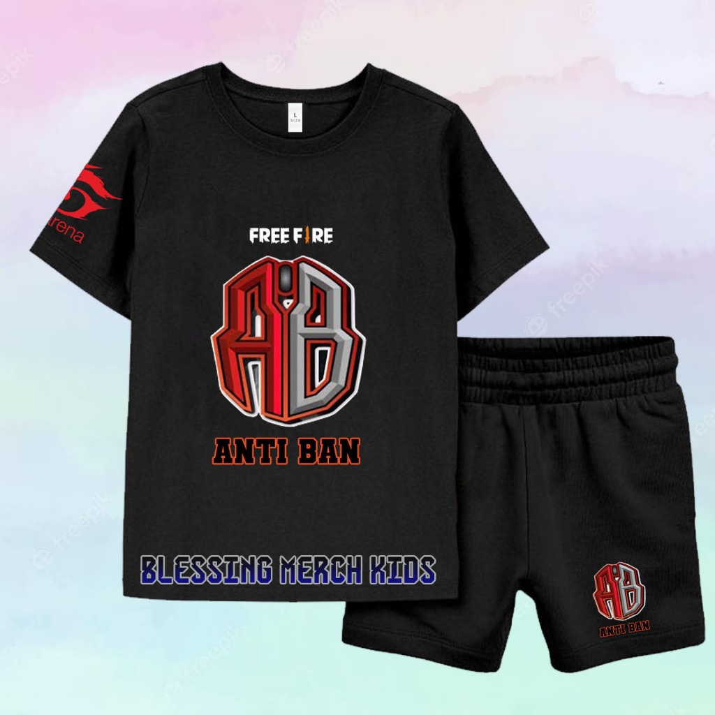SETELAN BAJU KAOS ANAK ANAK FREE FIRE ANTI BAN