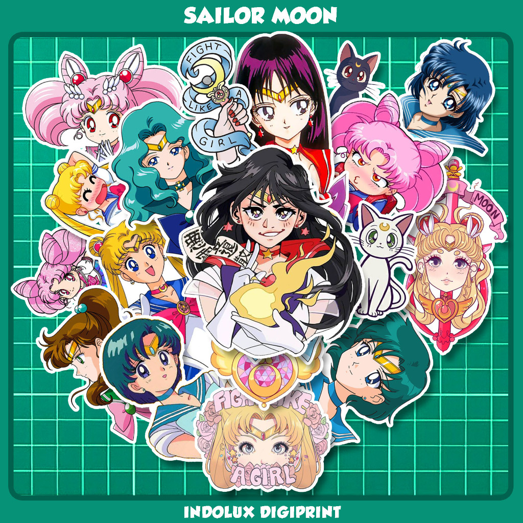 

Sticker Sailor Moon 37 Pcs Stiker Magical Girl Anime Anti Air Jurnal Scrapbook Laptop Case HP Animanga Series Pack