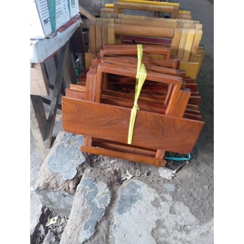 Rehal /Meja AL-QUR'AN / Meja Lipat Kayu Ulin Ukuran Lebar 35cm