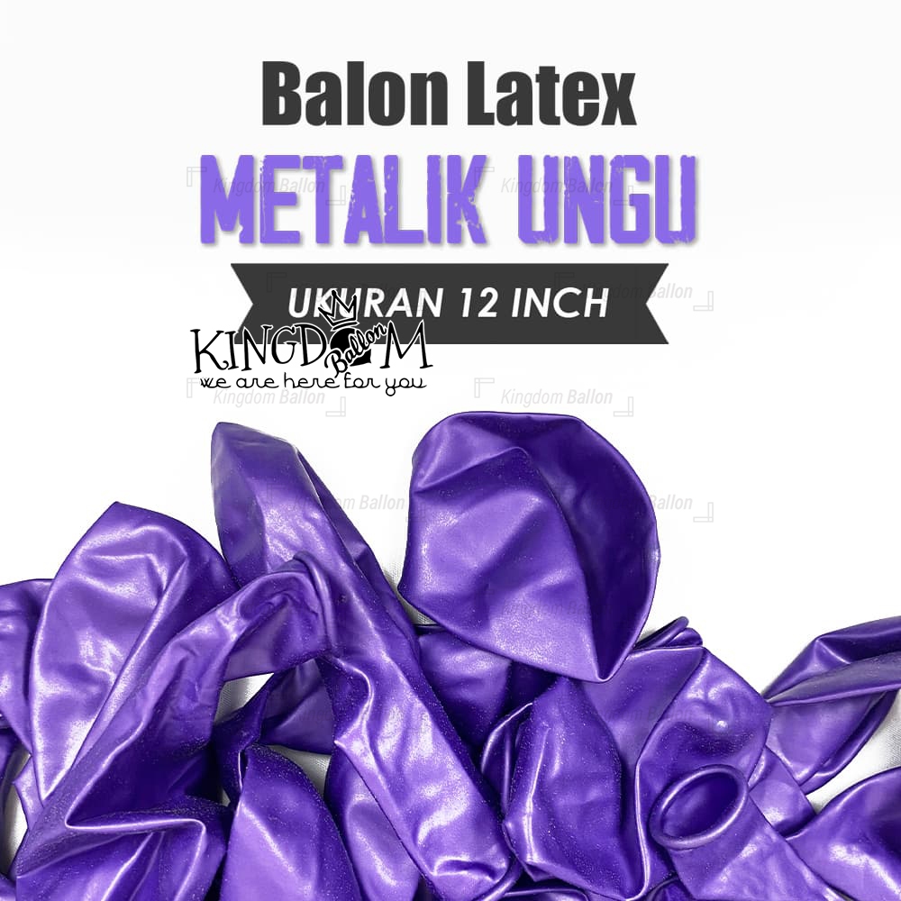 Balon metalik Ungu / Balon latex / Balon Metalik 12 inch / Latex Metalik