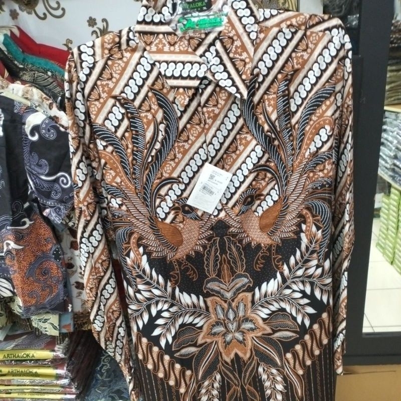 batik pria lengan panjang slim fit