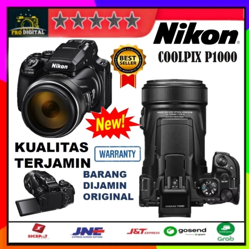 Nikon Coolpix p1000 kamera zoom paket komplit garansi 1 tahun