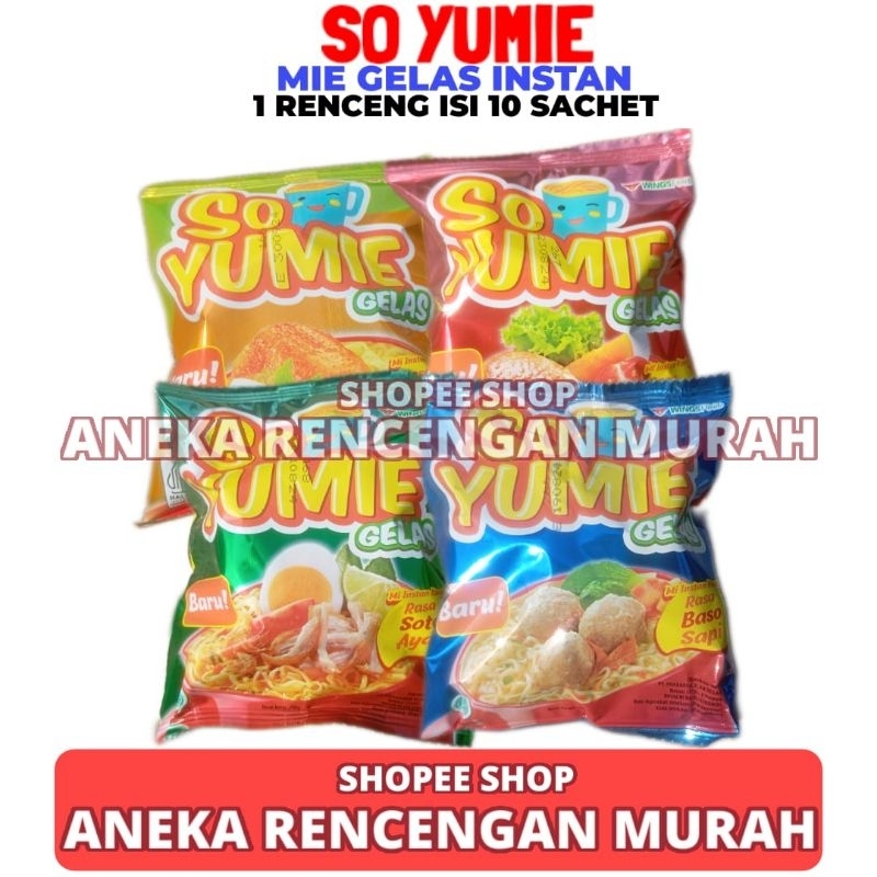

So Yumie Mie Gelas 1 Renceng Isi 10 Sachet 30gr