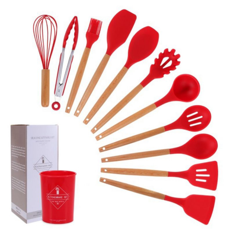 Set Spatula Silikon Tahan Panas/spatula silikon utensils/set 12