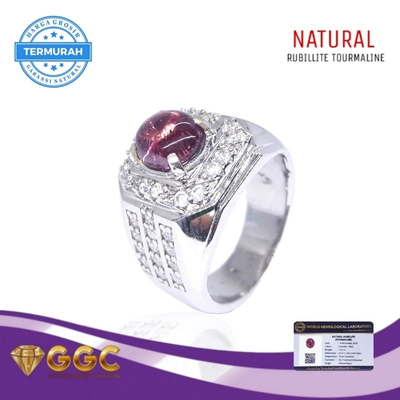 Cincin Batu Rubellite Tourmaline Gem Id Card
