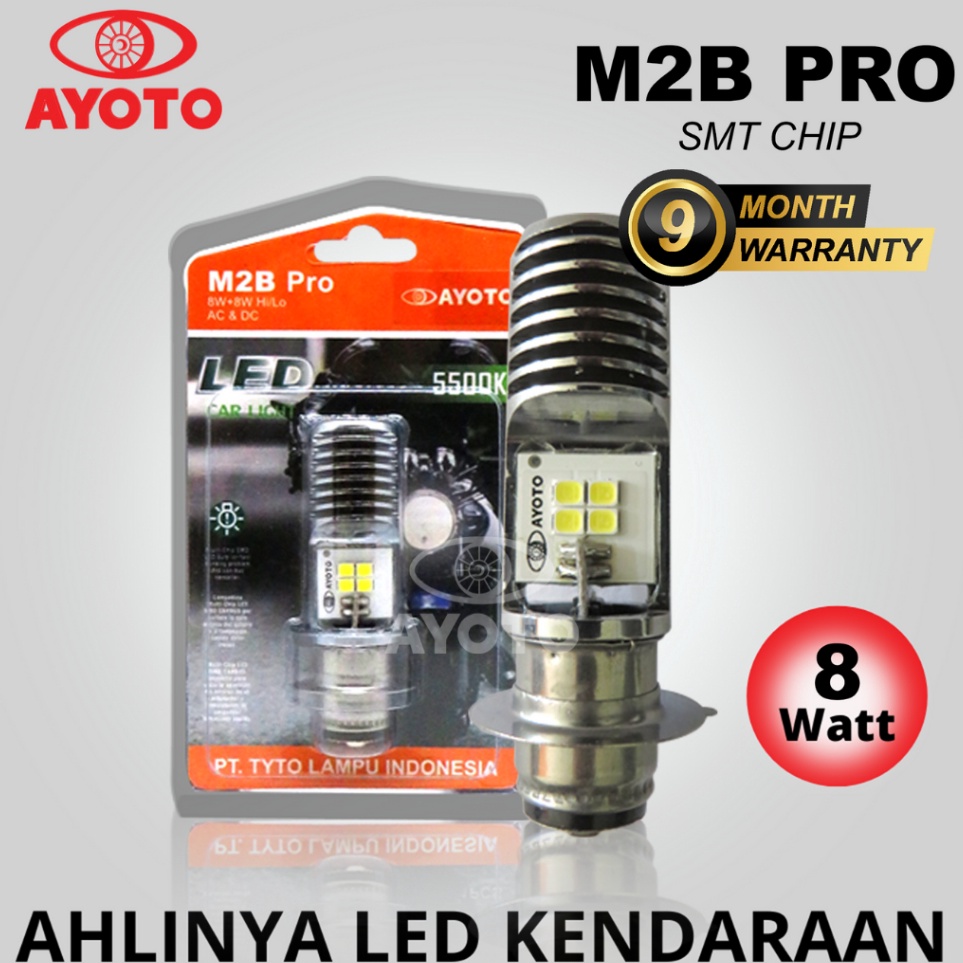 BzQ Lampu motor led motor bebekmatic AYOTO M2B PRO ac dc HILO