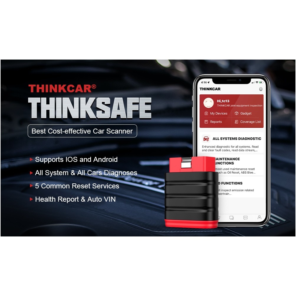 Original THINKCAR THINKSAFE Support Diagzone OBDII OBD2 Scanner
