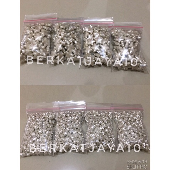 

el Keren Sprinkle Mutiara Silver bentuk Star Bintang Eible 2gr ekrasi Kue QHE
