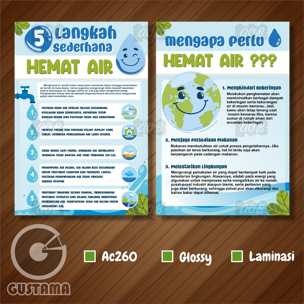 

Poster Hemat Air, Poster Infografis Hemat Air Laminasi A3