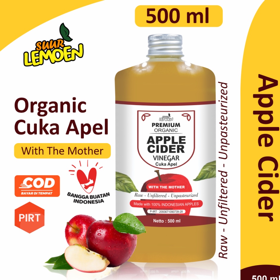 

Pasti Tertarik CUKA APEL Apple Cider Vinegar 25 ml 5 ml Premium CUKA APEL Organik With The Mother Untuk Diet Alami by Suur Lemoen