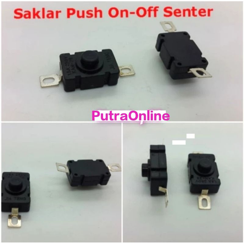 Swith Push On Off Senter Push On Off Center / Saklar Push On off Senter