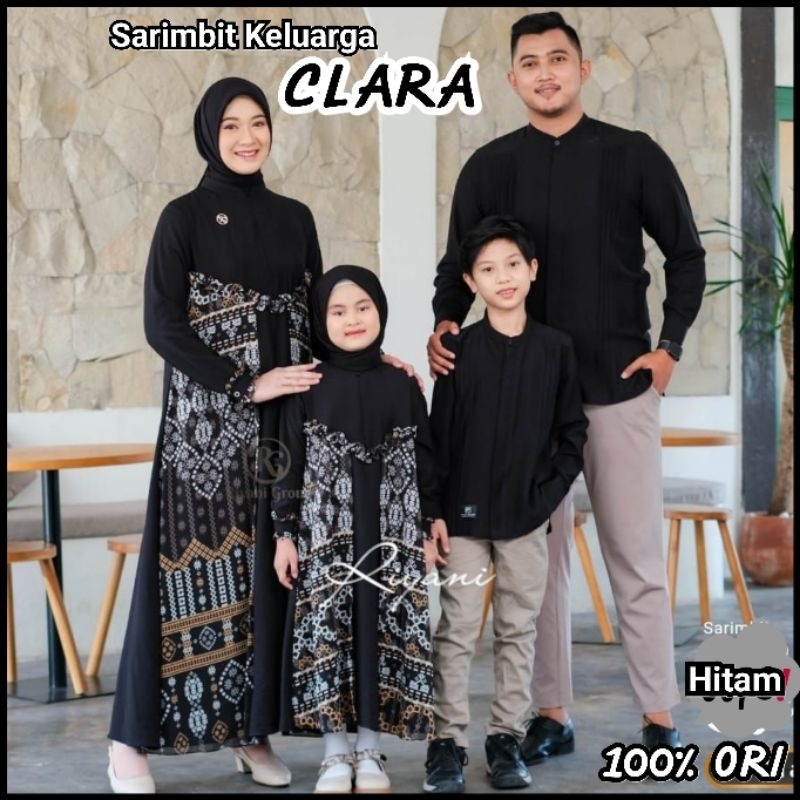 Sarimbit Lebaran 2024 Terbaru Sarimbit Keluarga Sarimbit Lebaran CLARA Warna Hitam by Riyani