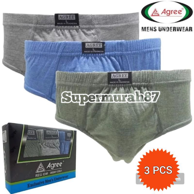 [ 3 PCS ] CD Agree 8889 | Celana Dalam Cowok Dewasa Agree Maxi | Agree 8889