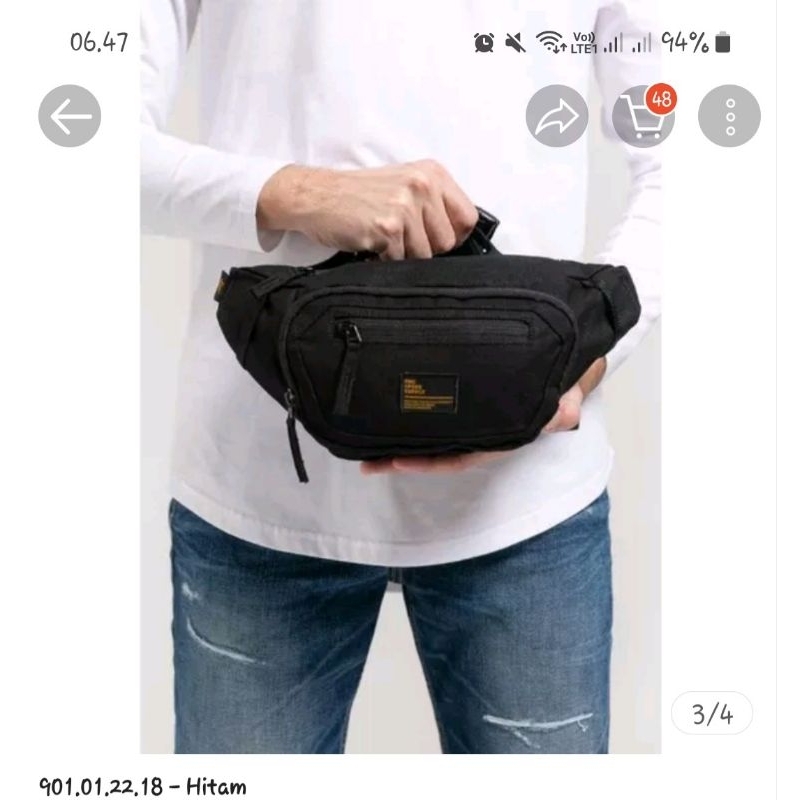 preloved tas weist bag 3second FMC black