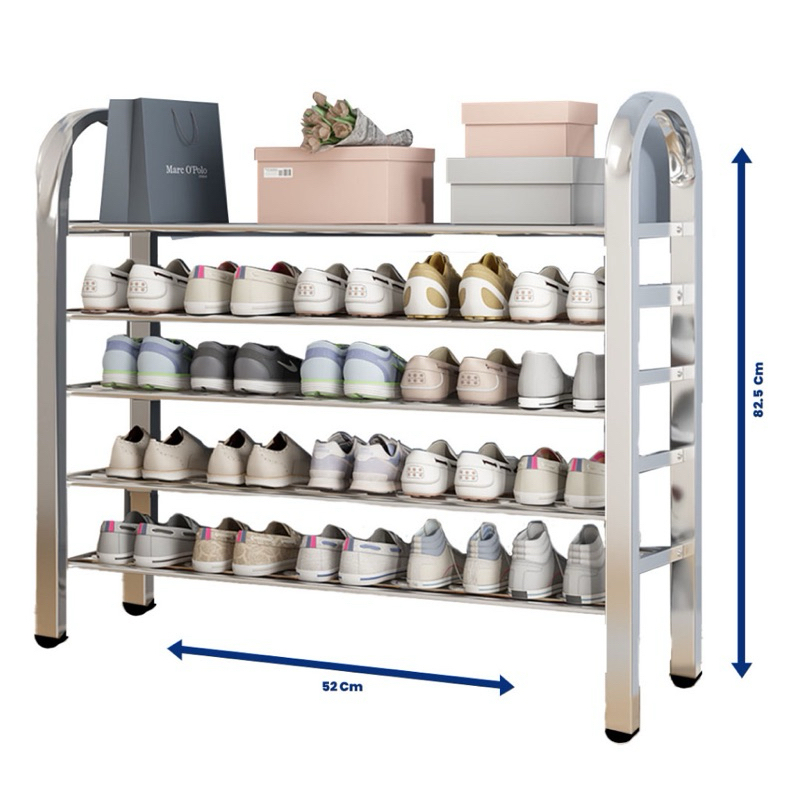 Rak Sepatu 3,4,5 Susun Rak Sepatu Stainless Portable Susun