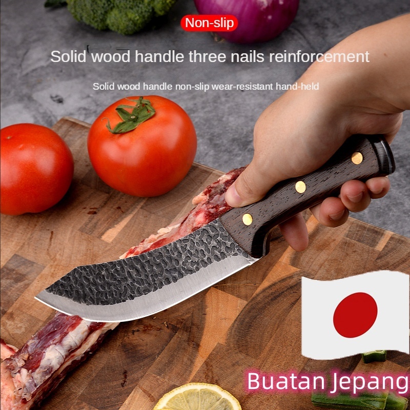 Pisau daging Jepang, pisau boning, pisau luar ruangan, sarung kulit gratis