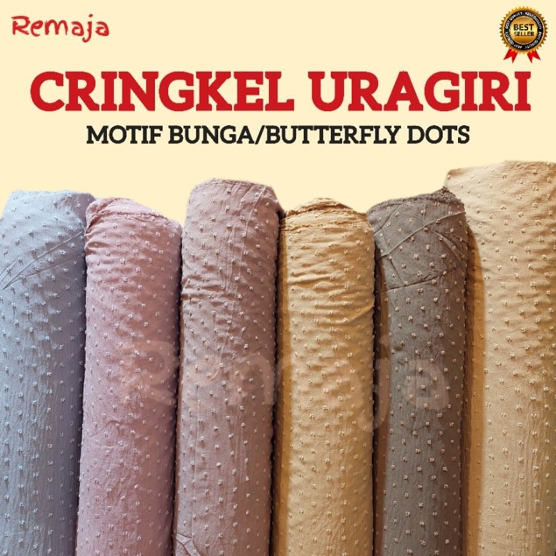 Kain CEY Airflow Uragiri Dot Bahan Rayon Crinckle Motif Polkadot Kringkel