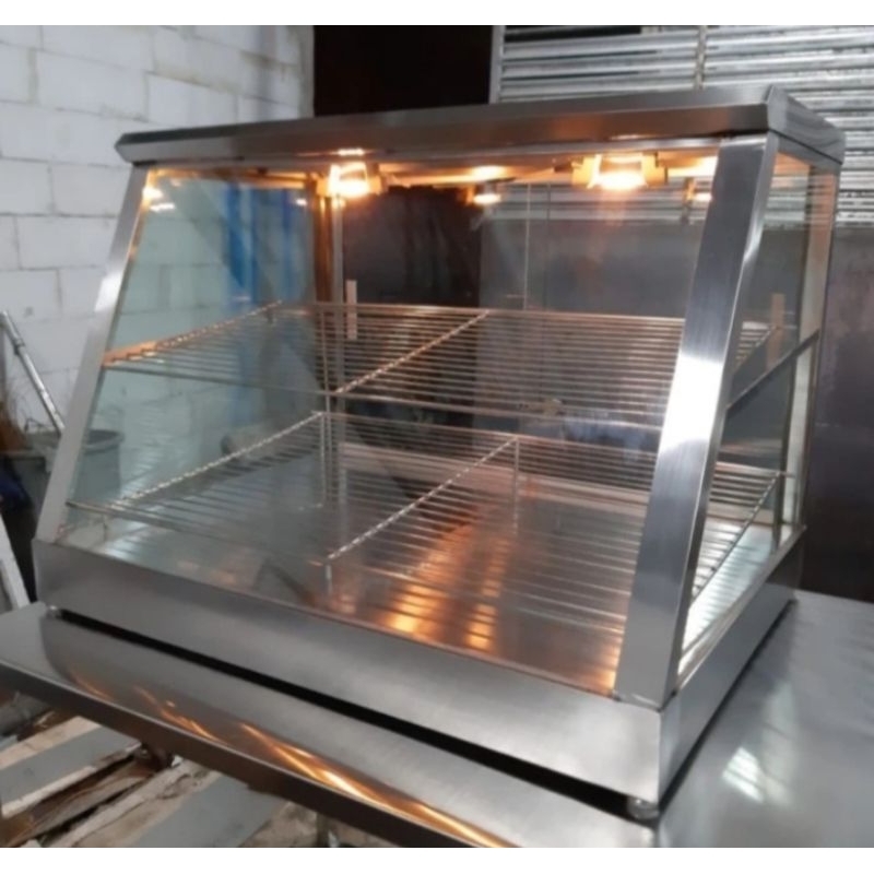 etalase warmer fried chicken display food stainless ukuran 100x50x60