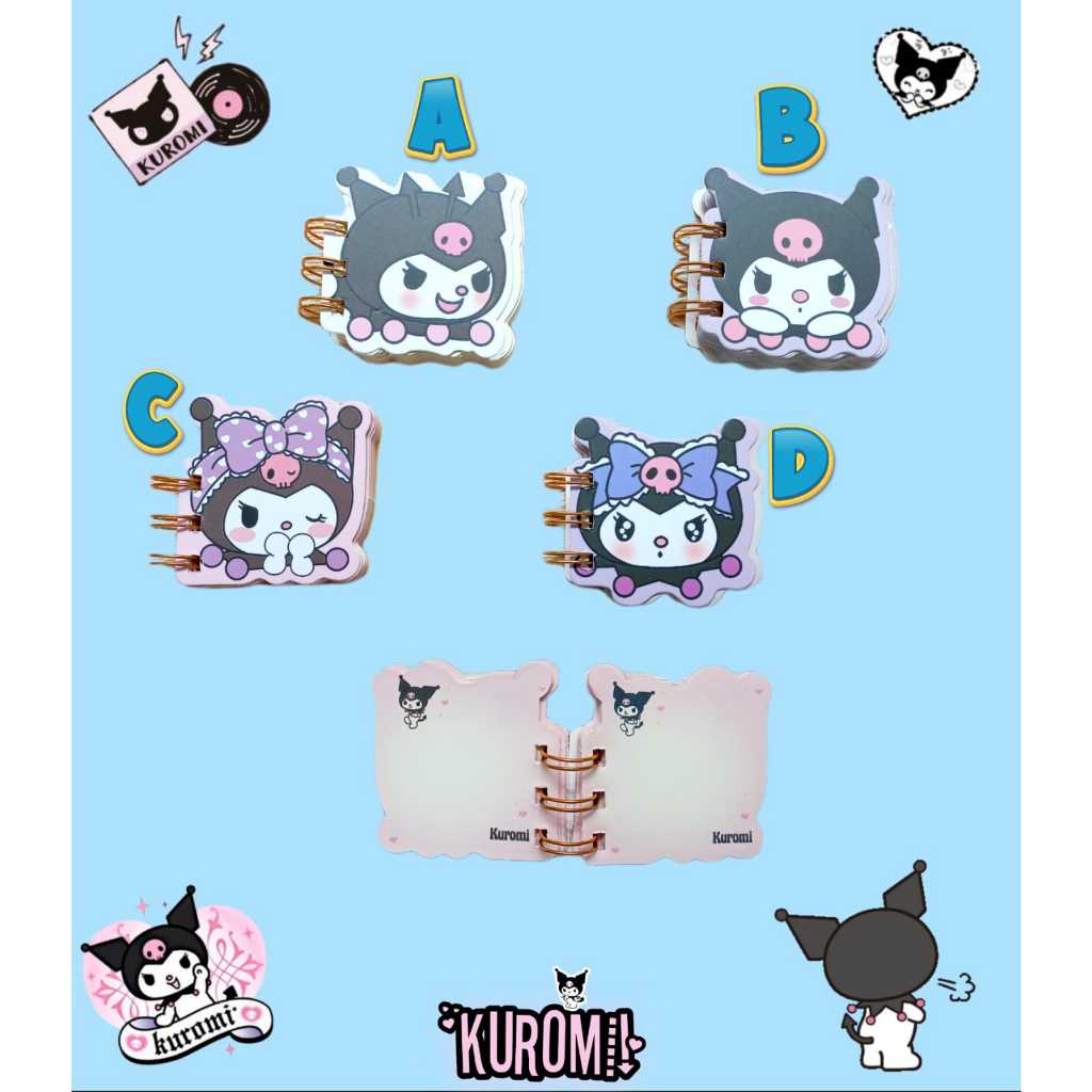 

MEMO RING MINI BENTUK KEPALA KUROMI CINAMOROLL (6X6)