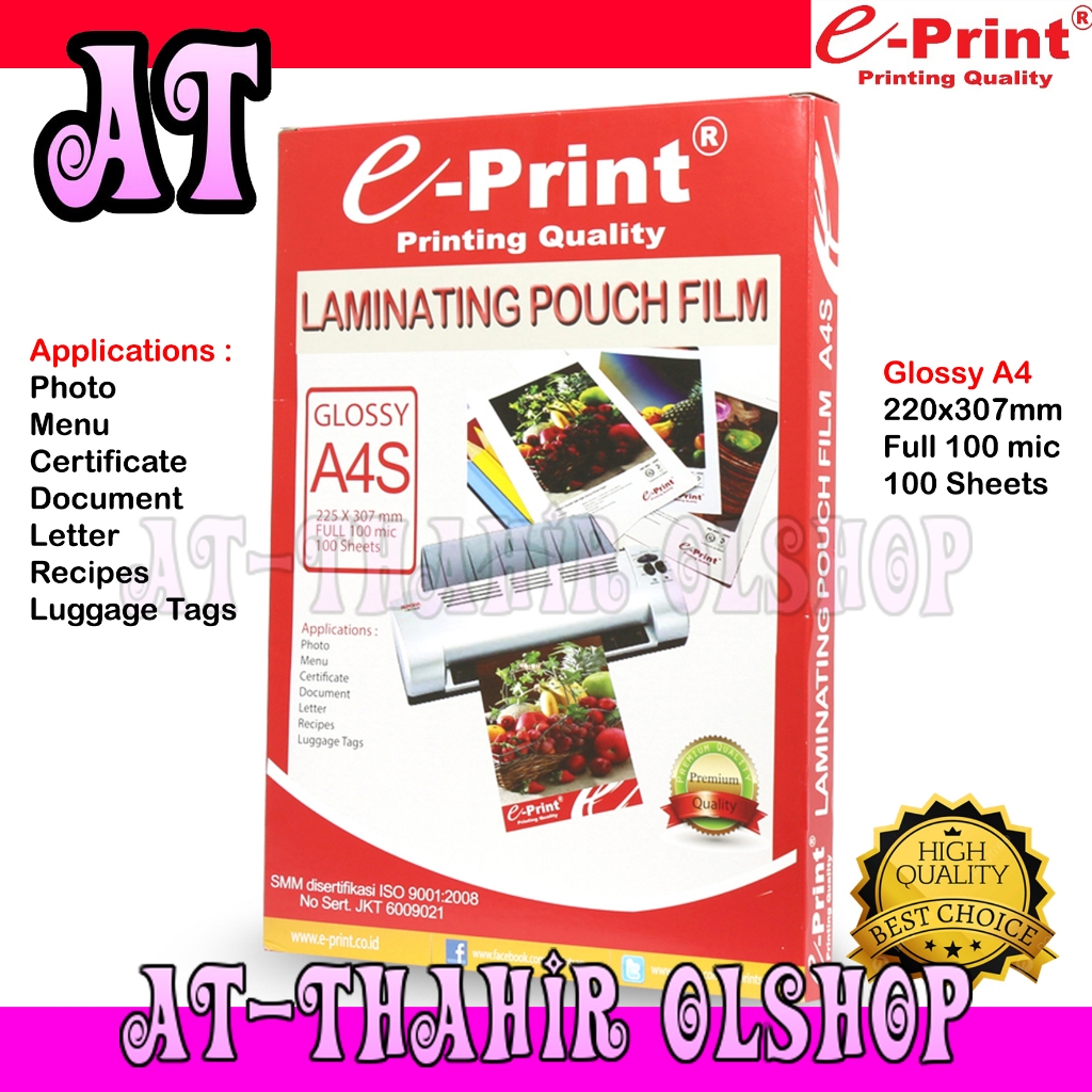 

Laminating E-Print A4 Isi 100 Sheets