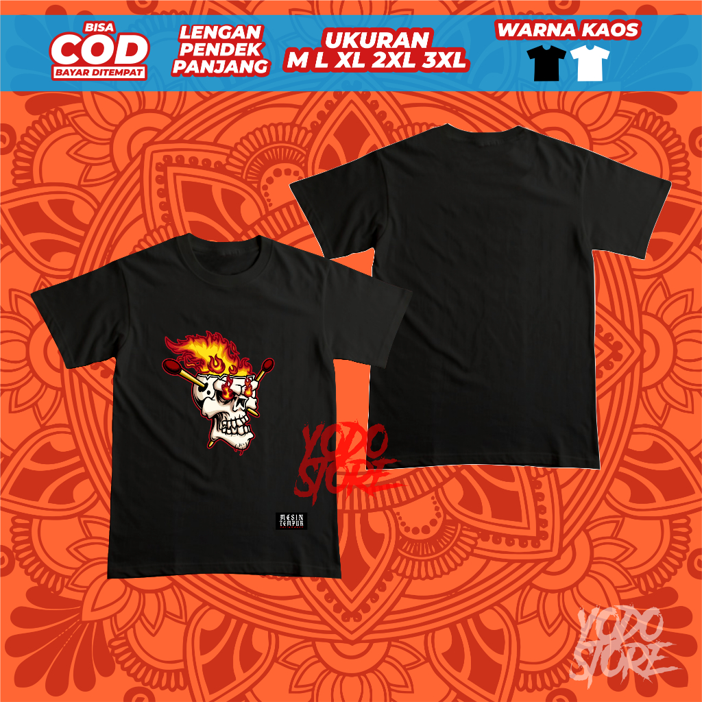 Kaos Distro Baju Tshirt Murah Tengkorak