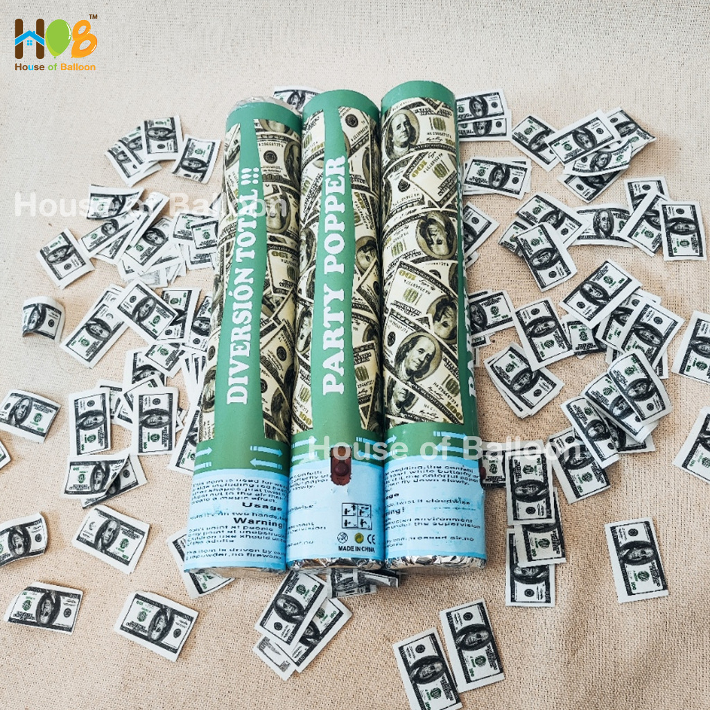 Party Popper Confetti Dolar Uang Dollar 30 cm / konfeti 30cm / Tombol