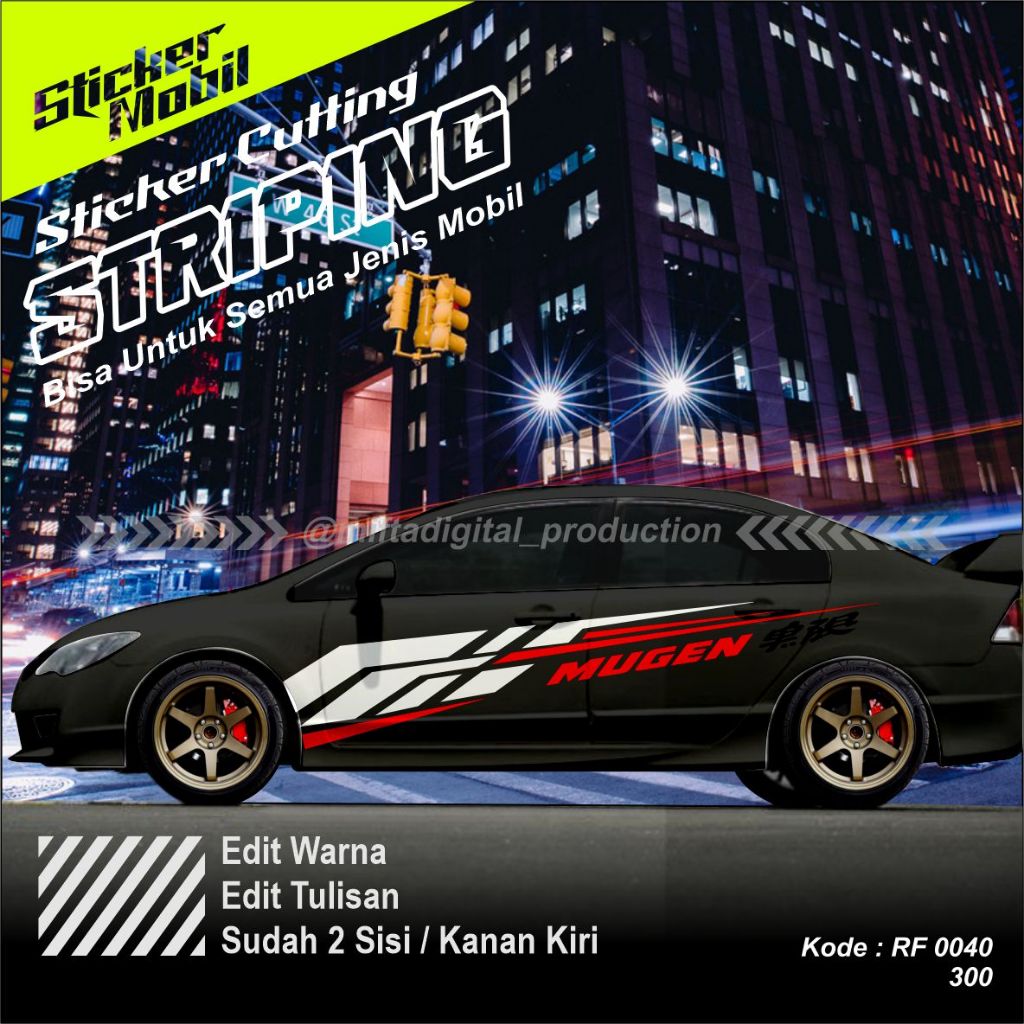stiker mobil sedan cutting stiker mobil sedan sticker stripe body mobil universal - Sticker Striping