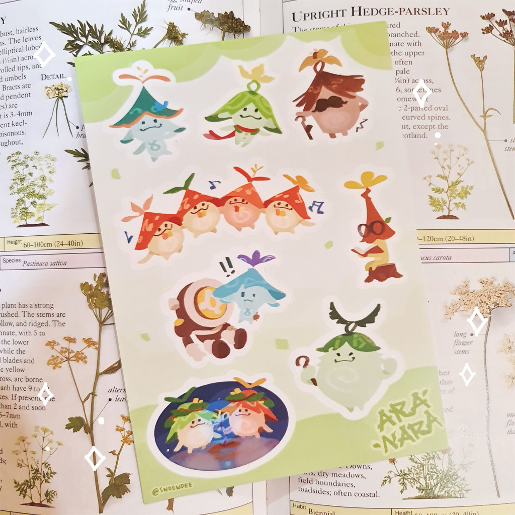 

Genshin Impact - Aranara Sticker Sheet (Fan Merch)