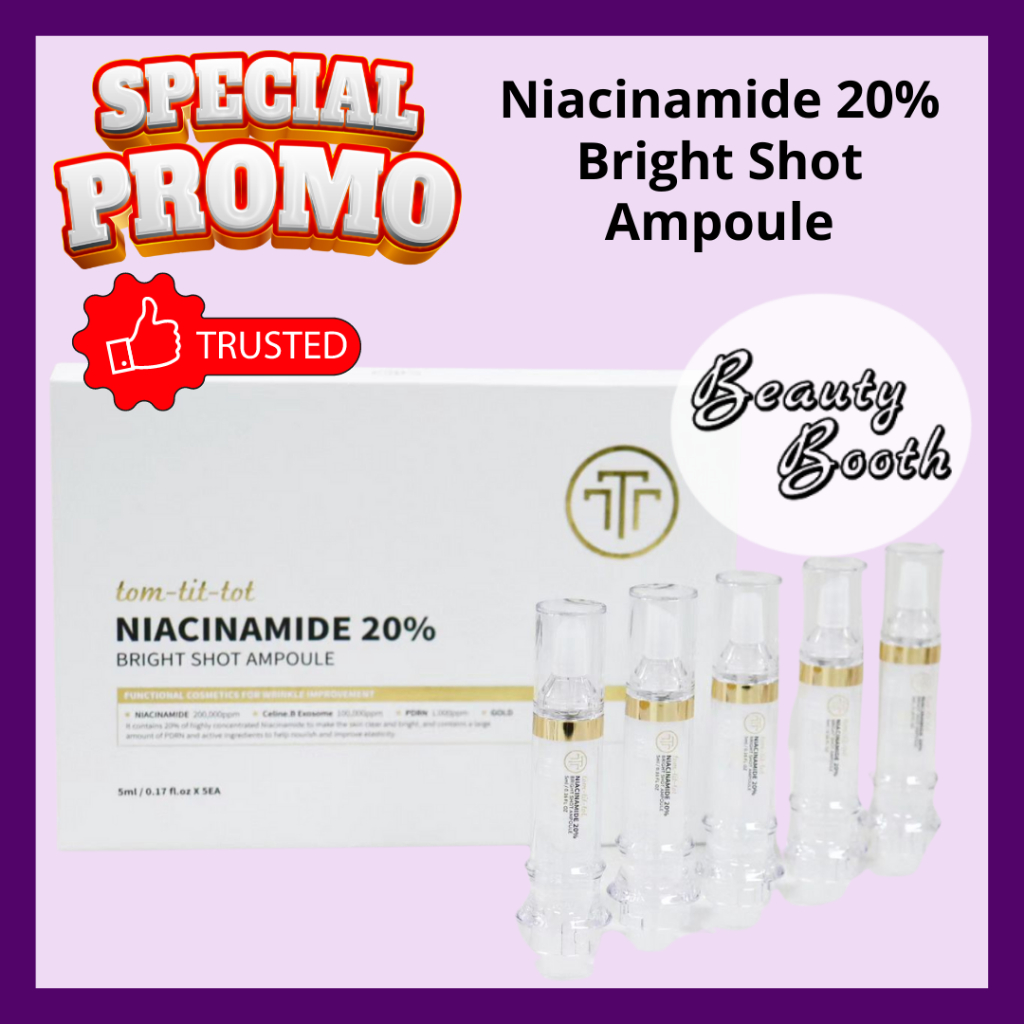 [BUY1 GET1] TOM TIT TOT Niacinamide 20% Bright Shot Ampoule 5ml (1 Set Isi 5 Ampoule) Tom-Tit-Tot - 