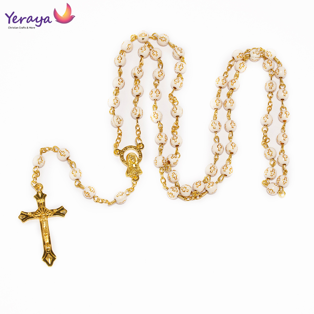 Ale Rosario Classic Salib 6mm-Rosario Impor Souvenir Rosario Salib Katolik Kotak Jerusalem