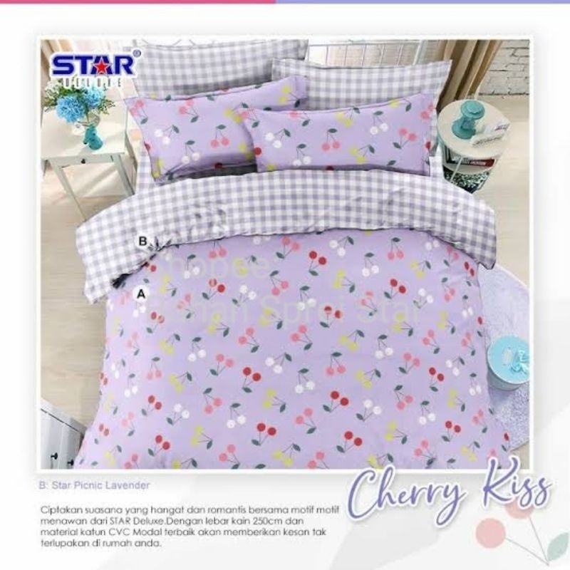Bahan Kain Sprei Star - Cherry Kiss