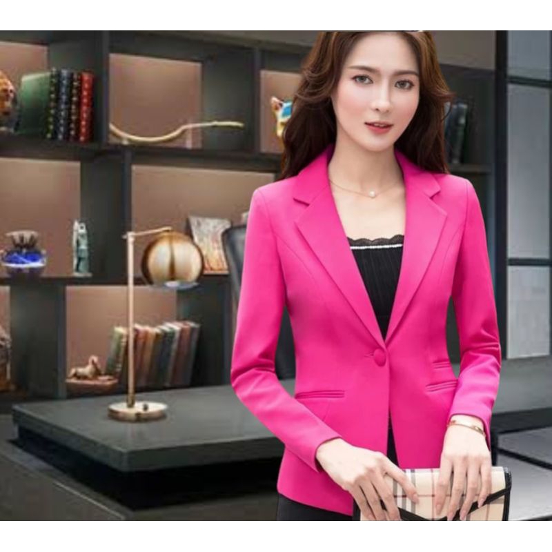 Outer Blazer wanita Merah Fanta | Jas formal wanita Slimfit | Jas Kerja Casual | Jas Korean Size: S-