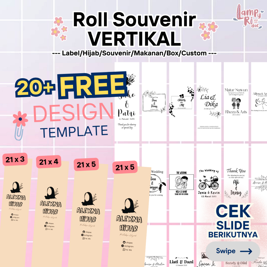 

[Ly] VERTIKAL ROLL SOUVENIR 150 & 80 gsm /Custom Roll Termurah, Terlaris & Berkualitas