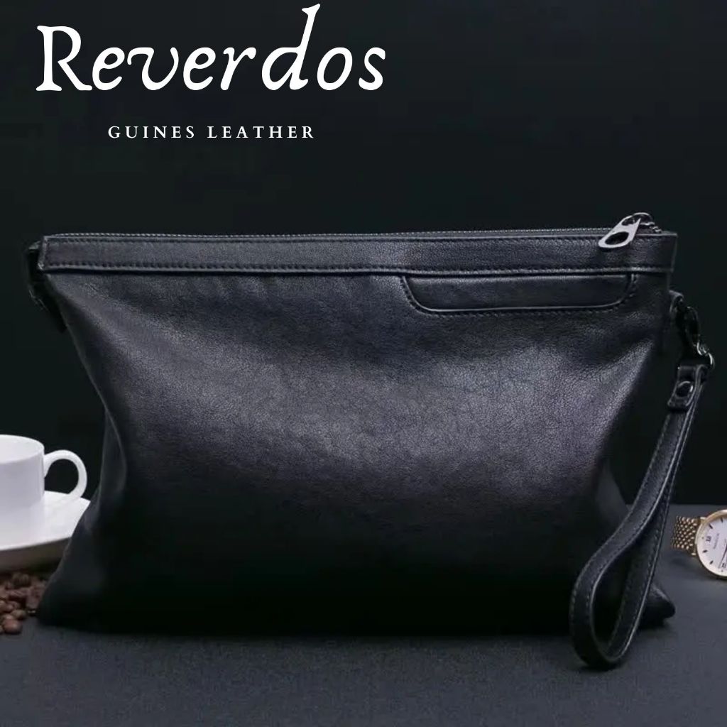 Tas Pria Tas Genggam Tas Amplop Tas Pria Kulit Asli  - Tas Genggam Tas Zipper Gelang dompet
