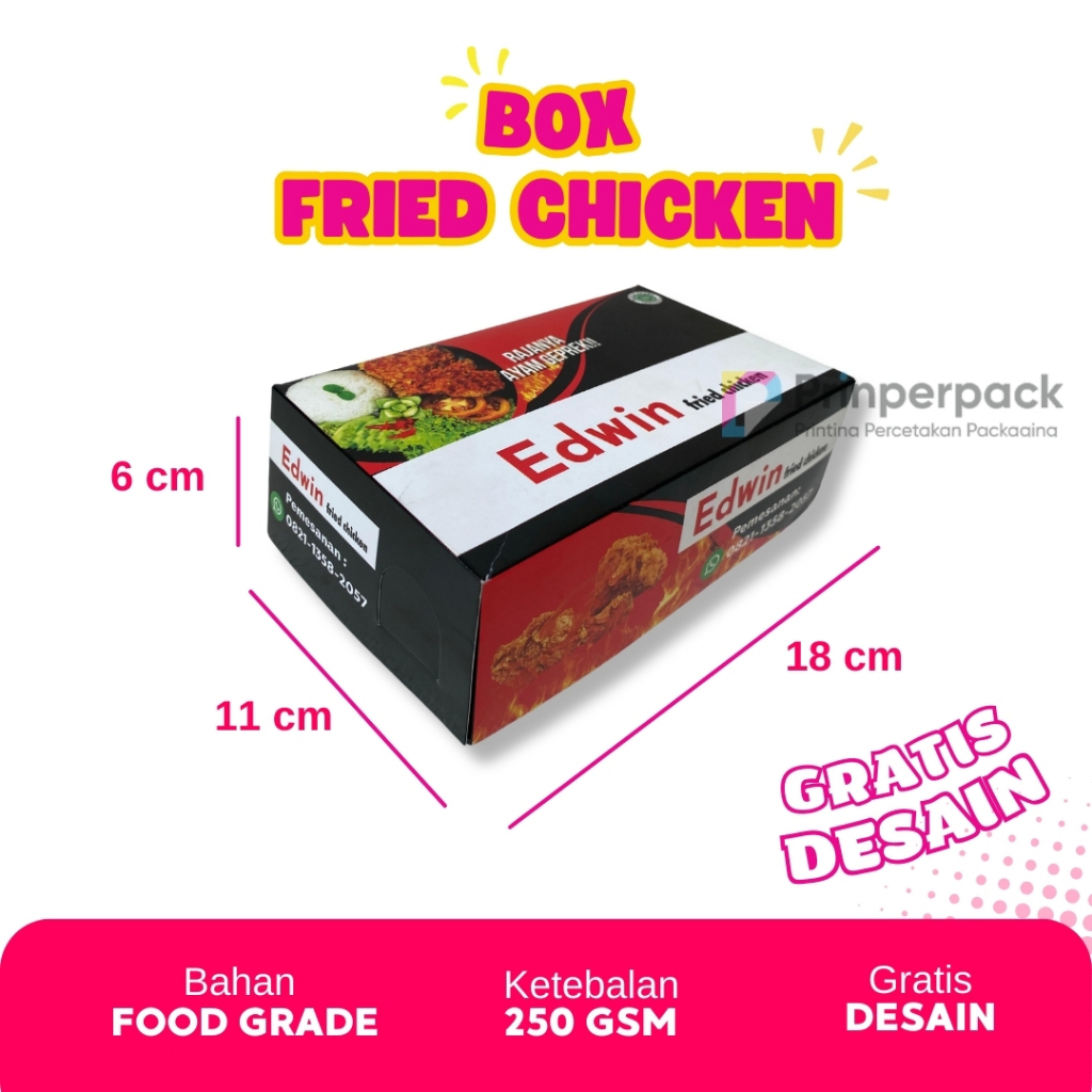 Kemasan custom / dus nasi custom / branding kemasan / dus ayam geprek / dus paketan nasi / box nasi 