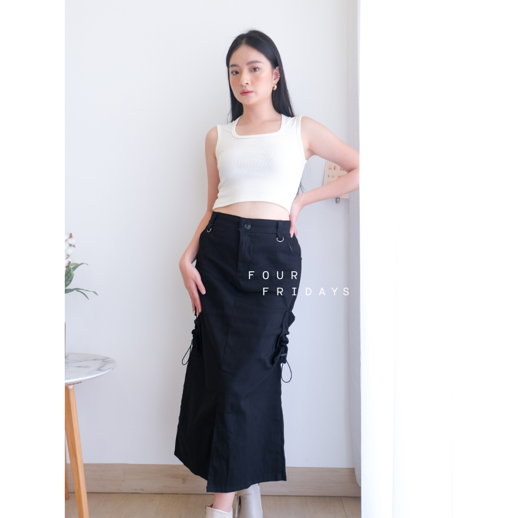 Four Fridays Rok Panjang Wanita | Rok Katun Belah Depan | Rok Serut Samping BRP04