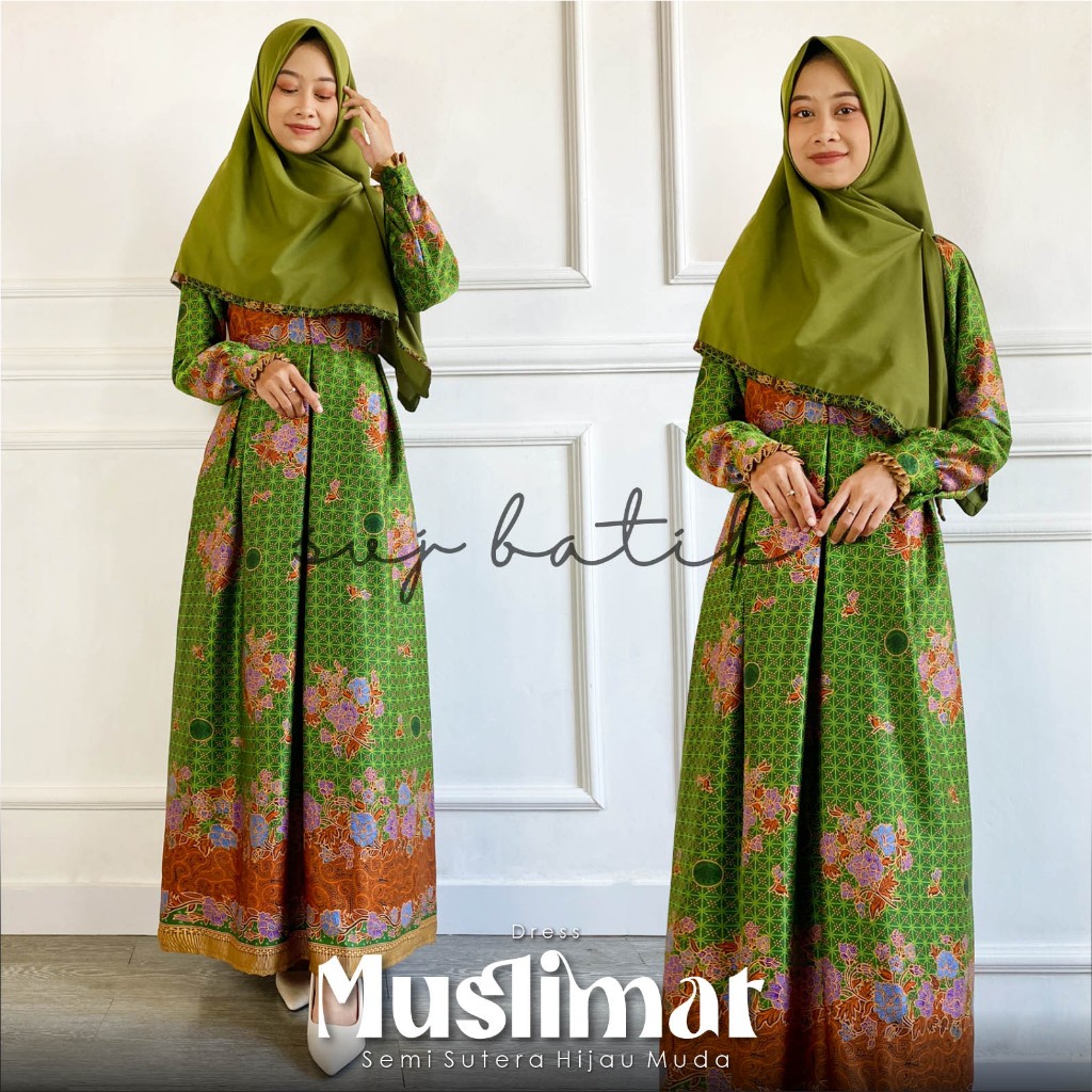 [SVJ] Gamis Muslimat NU Terbaru 2024 Bahan Sanwos Semisutra Size M,-XXXL Ori SVJ Batik