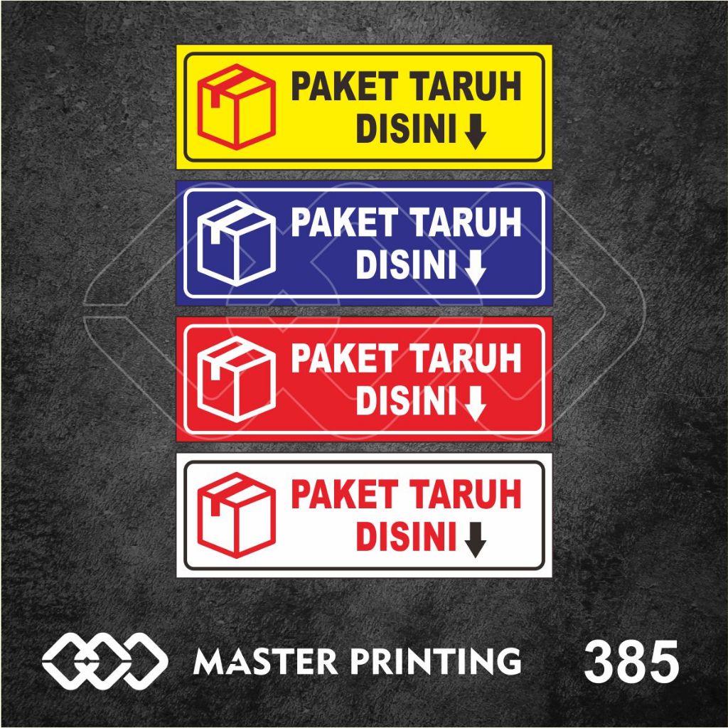 

385 - Stiker Paket Taruh di Sini, Sticker Vinyl, Premium, Tahan Air, Termurah, dan Bisa Custom