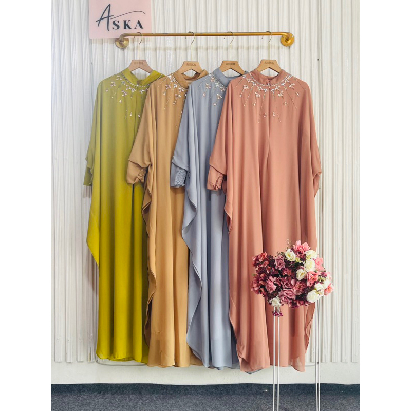 ASKA.ID - PAMELA CERUTTI PAYET KAFTAN BAJU LEBARAN GAMIS WANITA CERUTI PREMIUM IDUL FITRI