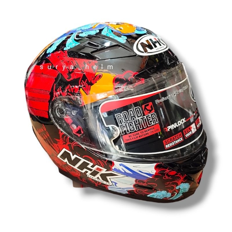 HELM NHK RX9 MOTIF SAMURAI FULL FACE DOUBLE VISOR