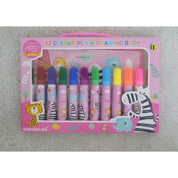 

Pena warna (12) & Buku Gambar (1 set) / 12 Colour Pen & Drawing Book