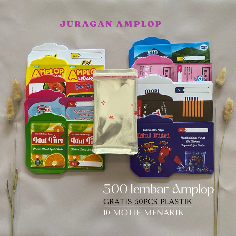

(500 LEMBAR) AMPLOP LEBARAN UKURAN MEDIUM GRATIS PLASTIK | ANGPAO IDUL FITRI